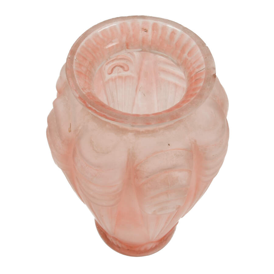 French Raspberry Toned Art Glass Vase-5