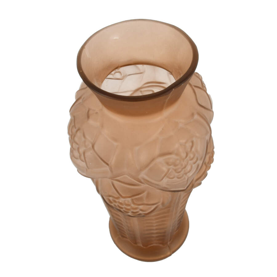 French Smokey Toned Art Glass Vase-3