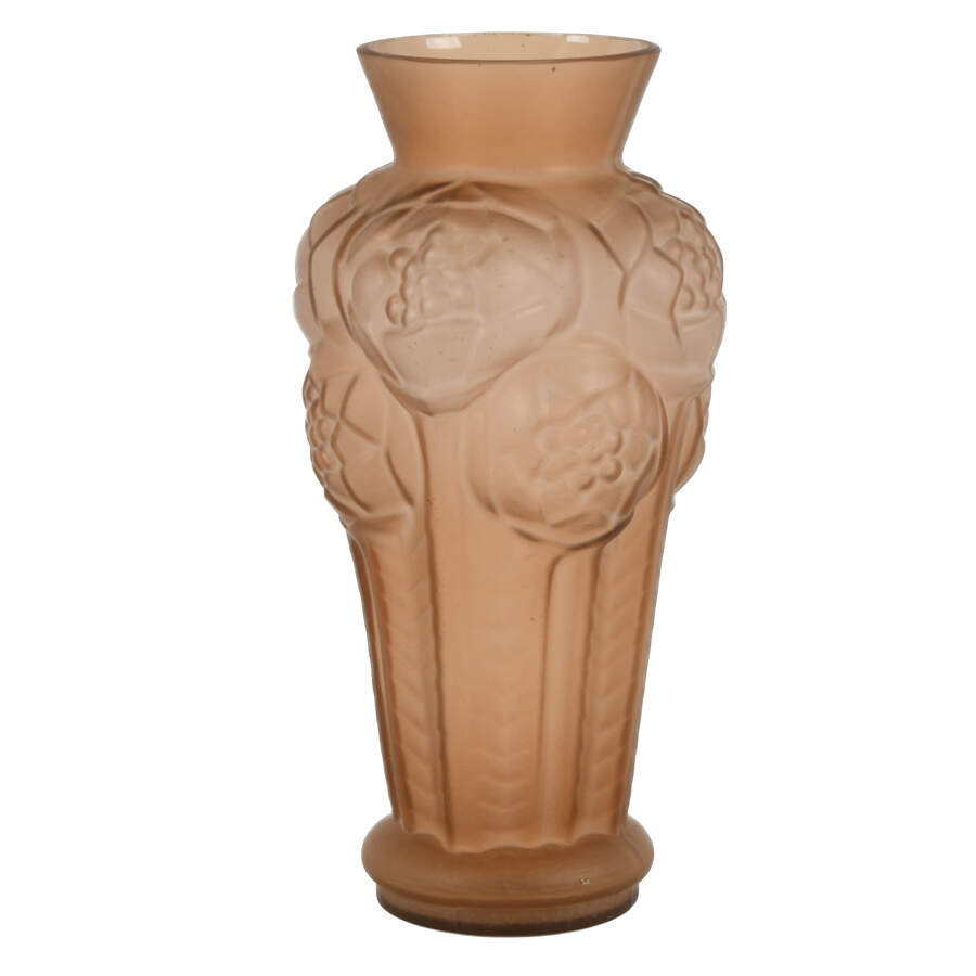 French Smokey Toned Art Glass Vase-1