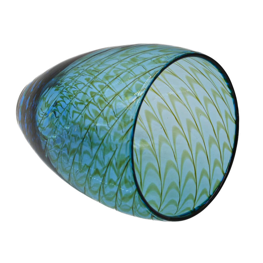 Art Glass Hand-Blown Swirl Form Vase-5