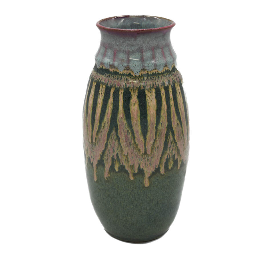 Studio Pottery Drip Glaze Vase-3