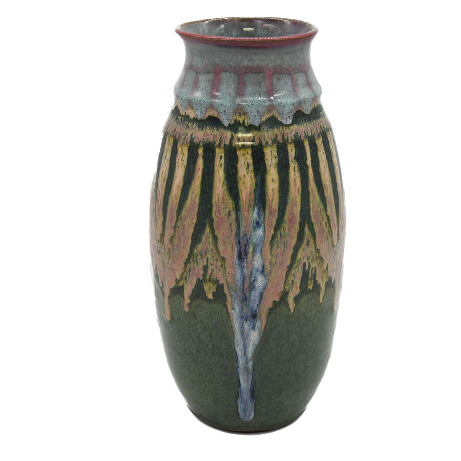 Studio Pottery Drip Glaze Vase-2