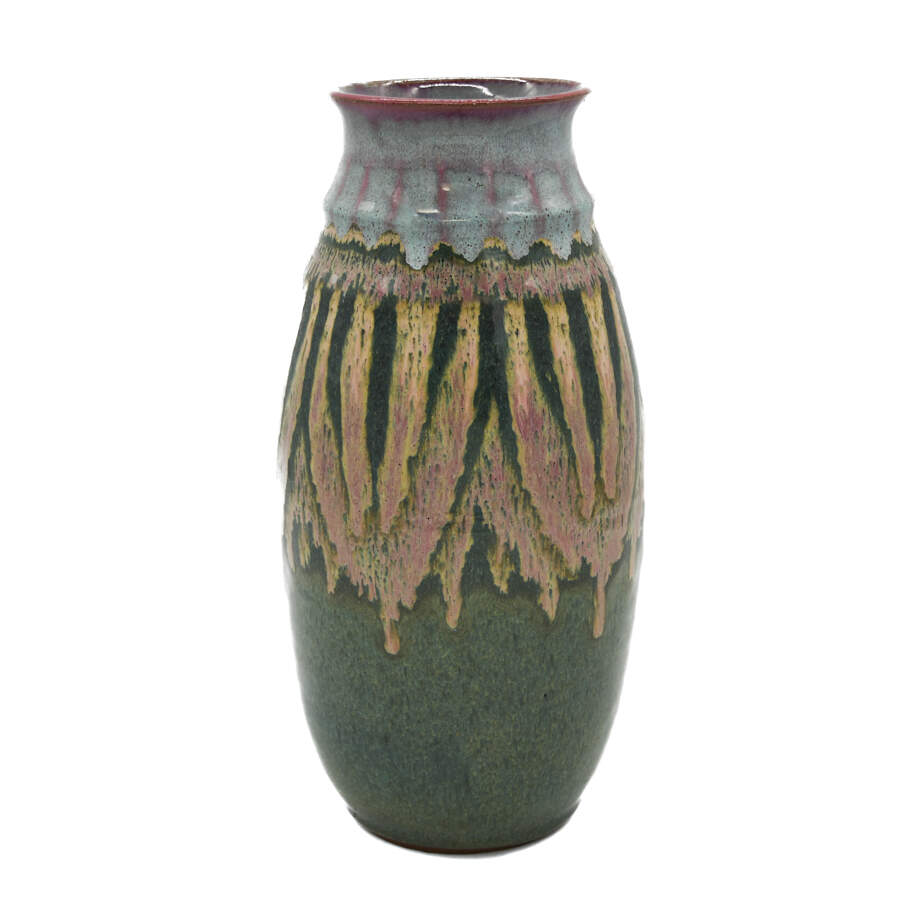 Studio Pottery Drip Glaze Vase-1