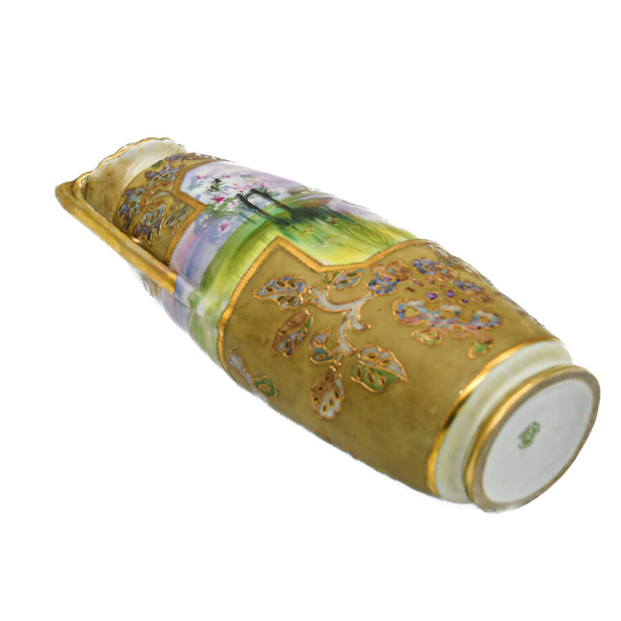 Nippon Hand-Painted Landscape Scenic Vase-7