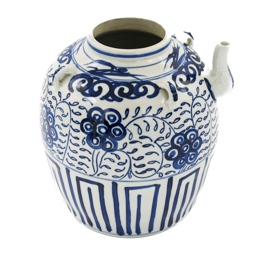 Blue and White Chinese Porcelain Pot-3