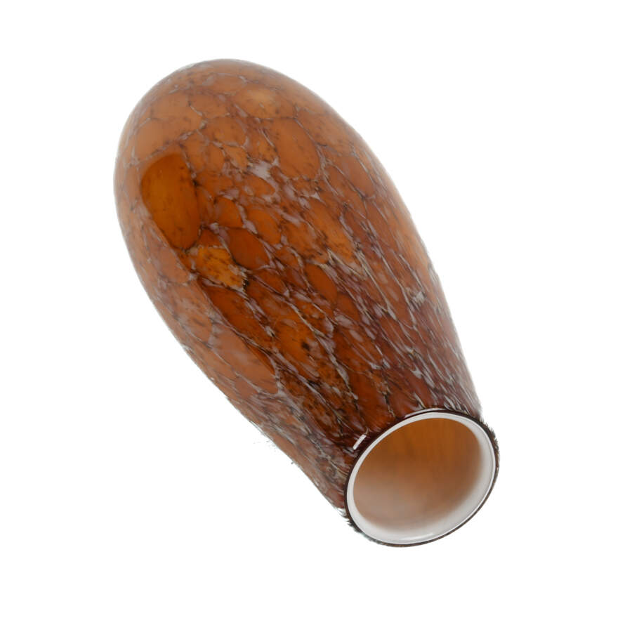 Amber Speckled Amber Art Glass Vase-4