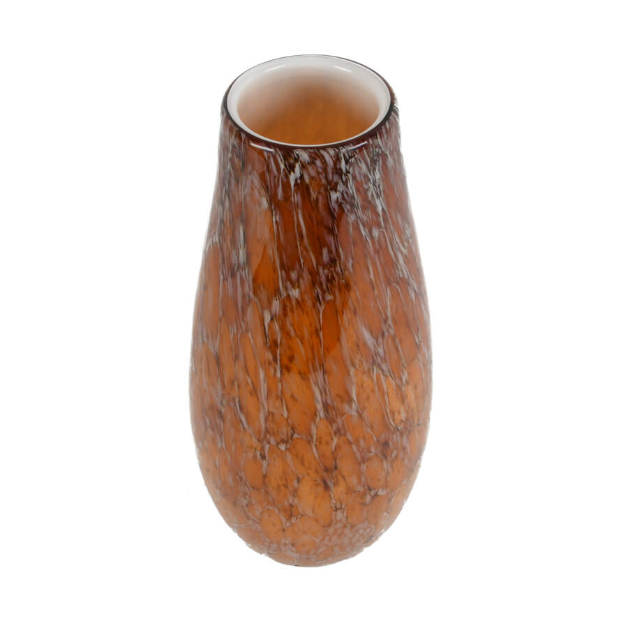 Amber Speckled Amber Art Glass Vase-3