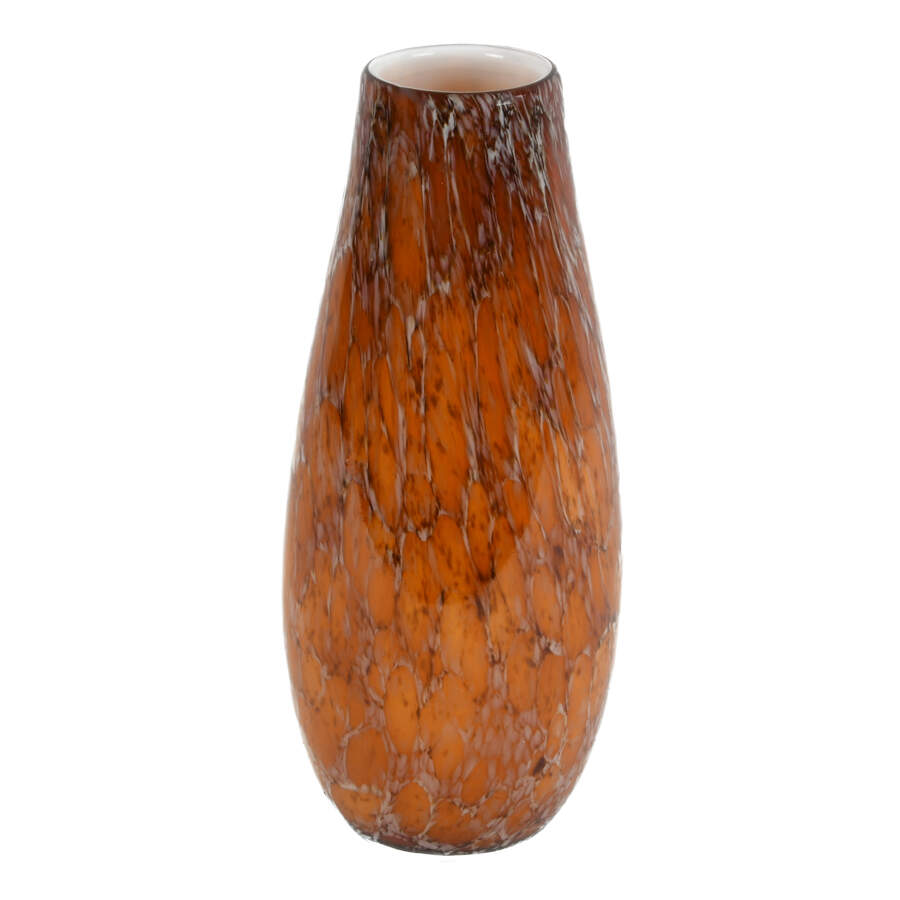 Amber Speckled Amber Art Glass Vase-2
