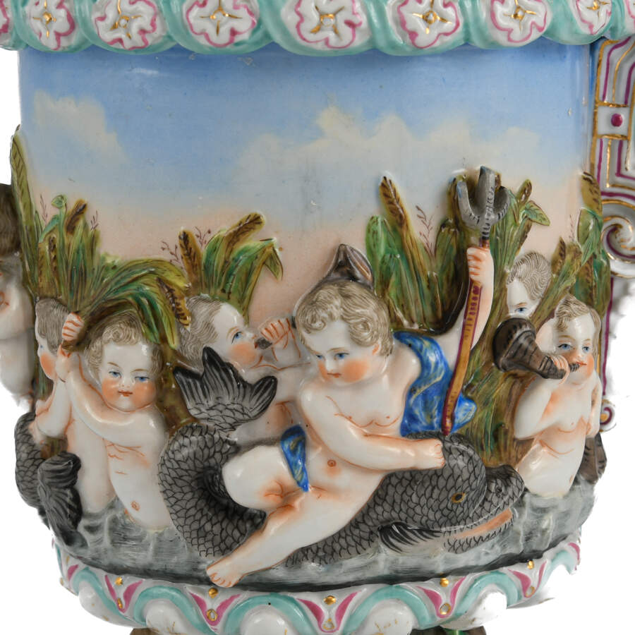 Antique Royal Rudolstadt Mythological Ewer-7