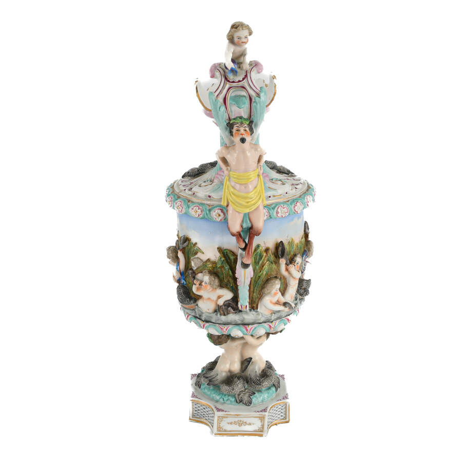 Antique Royal Rudolstadt Mythological Ewer-4