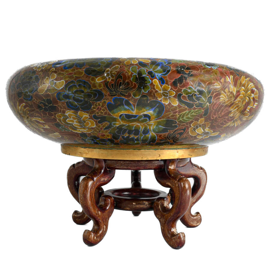 Large Chinese Cloisonné Bowl-4