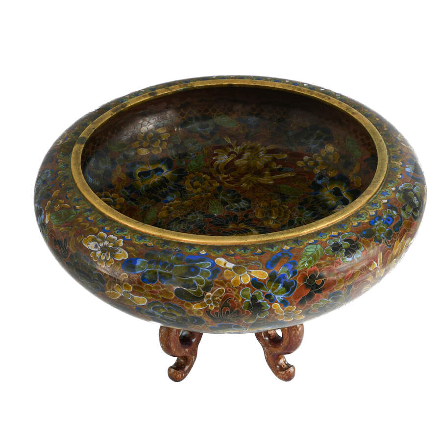 Large Chinese Cloisonné Bowl-2