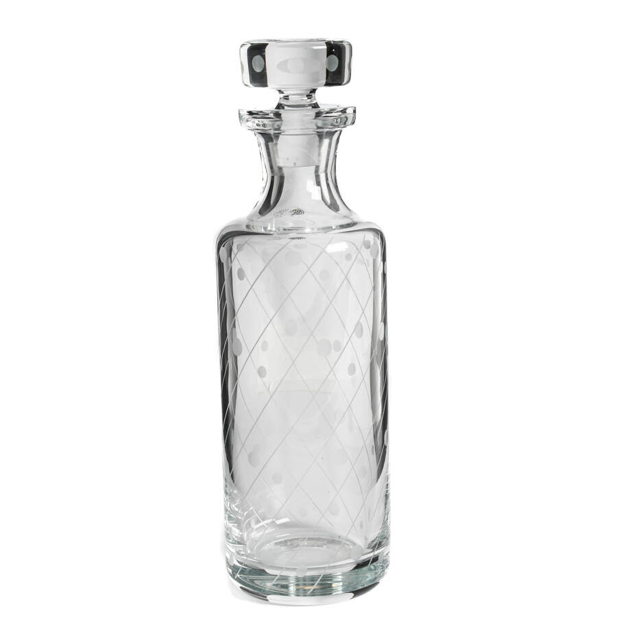 Global Views Portuguese Crystal Dots and Diagonal Lines Decanter-1