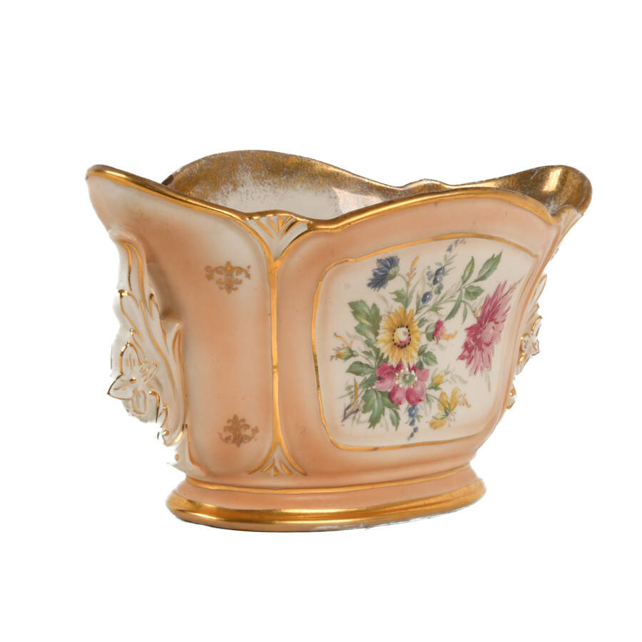 Continental Hand Painted and Gilt Decorated Floral Centerpiece-4