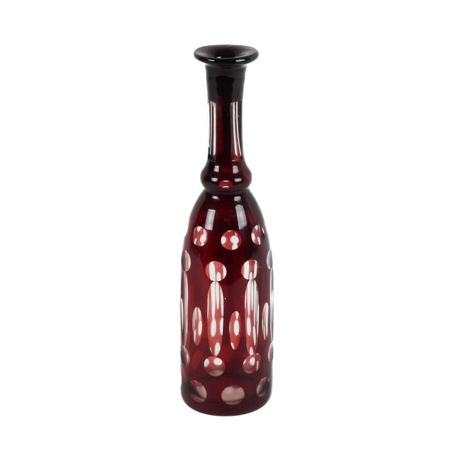 Cezch Cranberry Coin Dot  Decanter-1