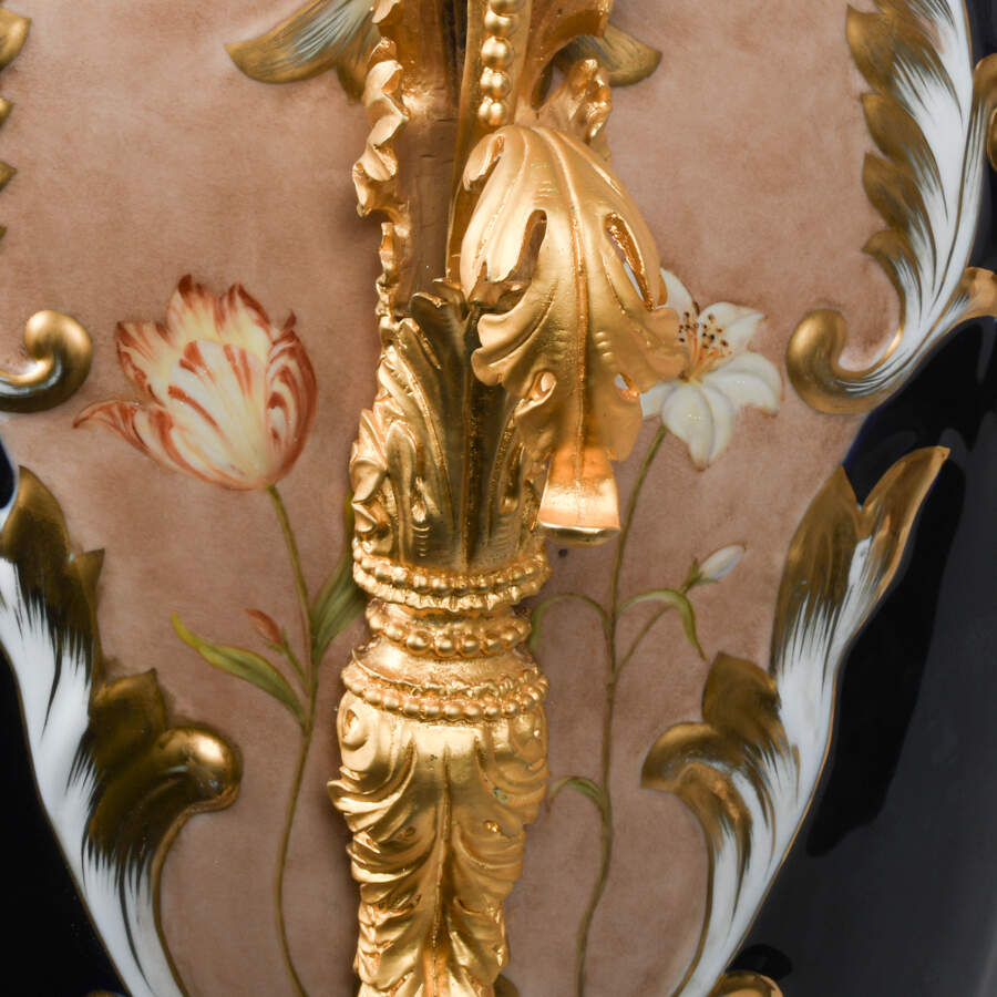 Antique Monumental Limoges Hand-Painted Vase-11