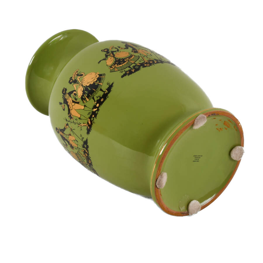 Italian Hand-Painted Vase with a Victorian Couples Courting Scenes-7