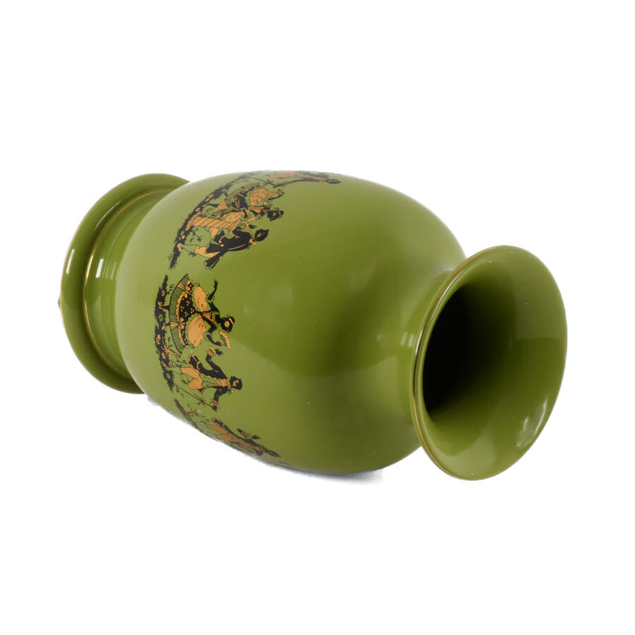 Italian Hand-Painted Vase with a Victorian Couples Courting Scenes-5