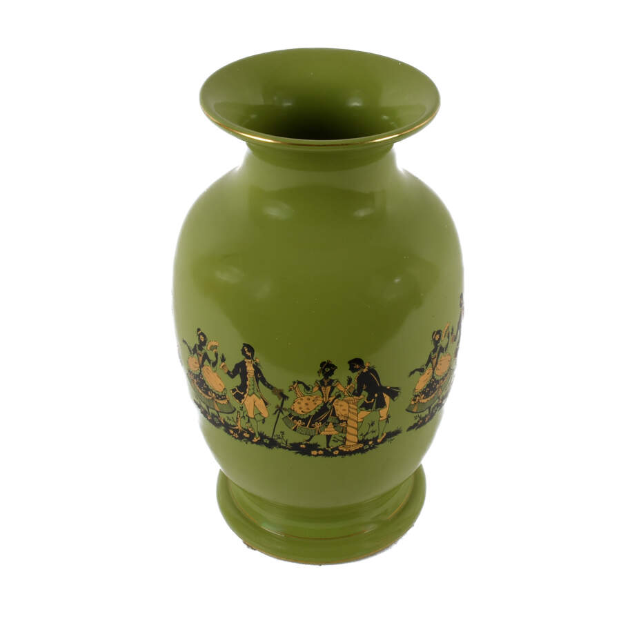Italian Hand-Painted Vase with a Victorian Couples Courting Scenes-3