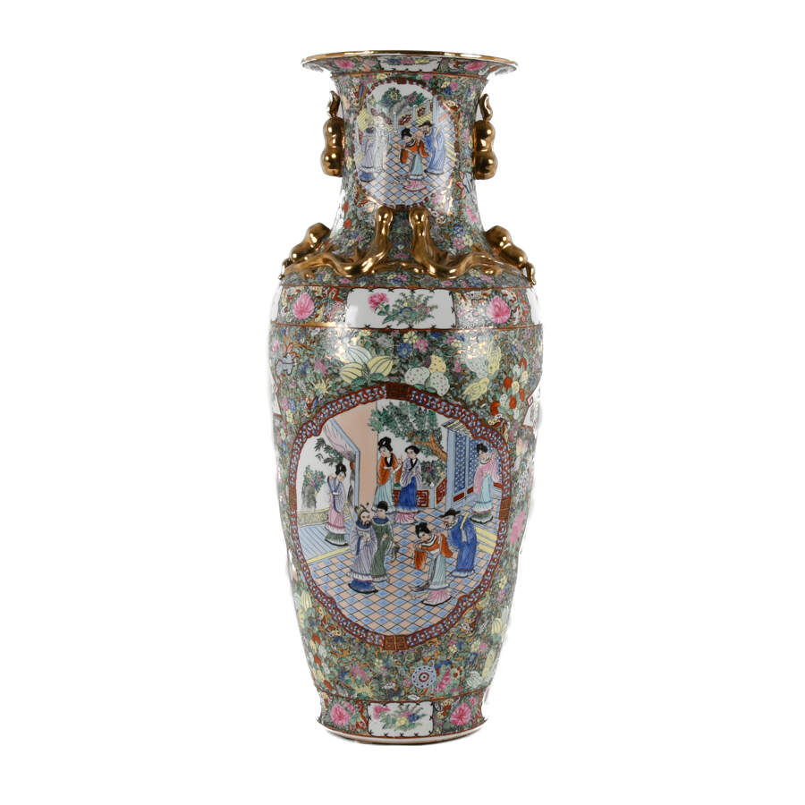 Chinese Famille Rose Palace Floor Vase-2