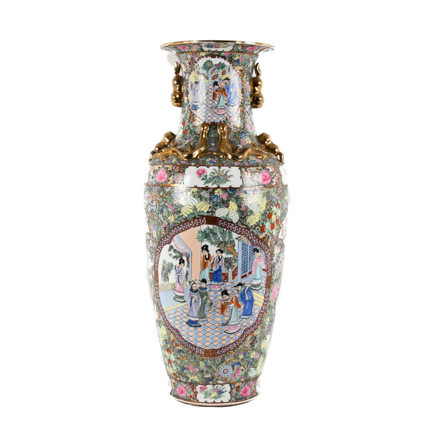Chinese Famille Rose Palace Floor Vase-1