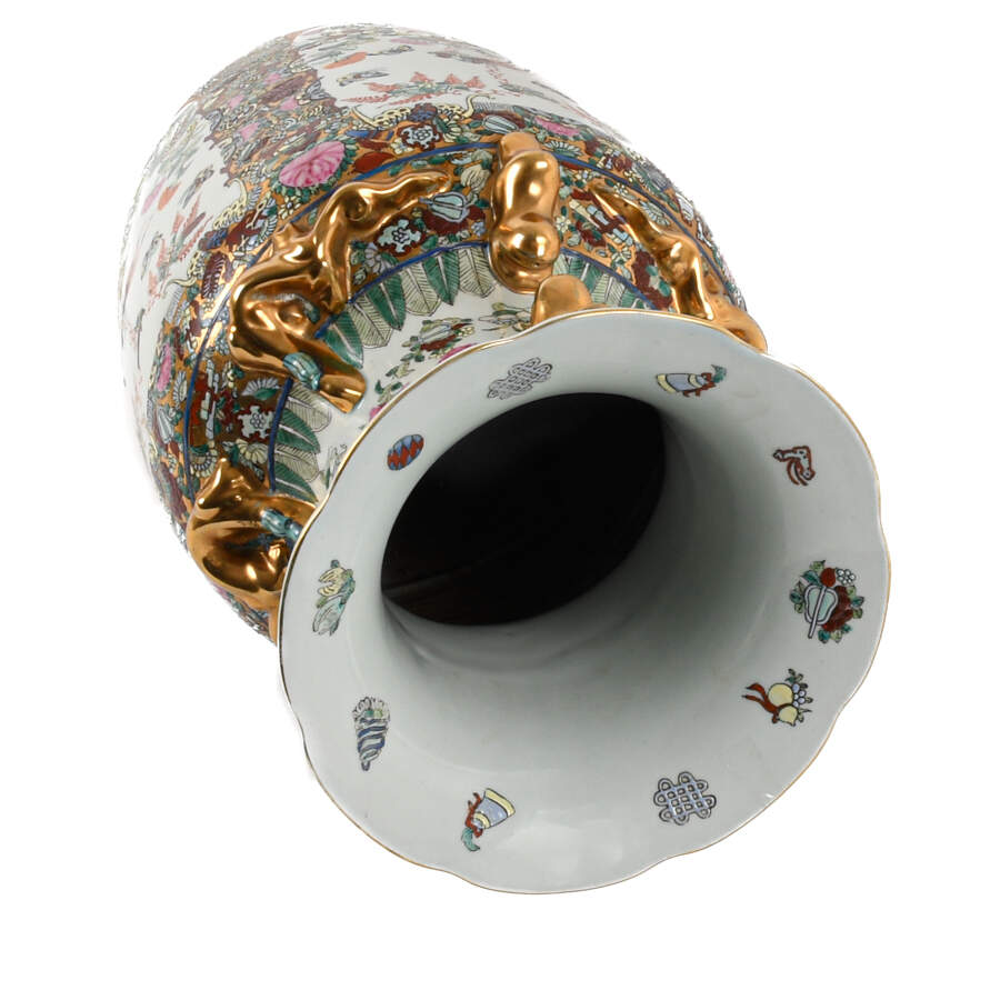 Chinese Famille Rose Floor Vase-6