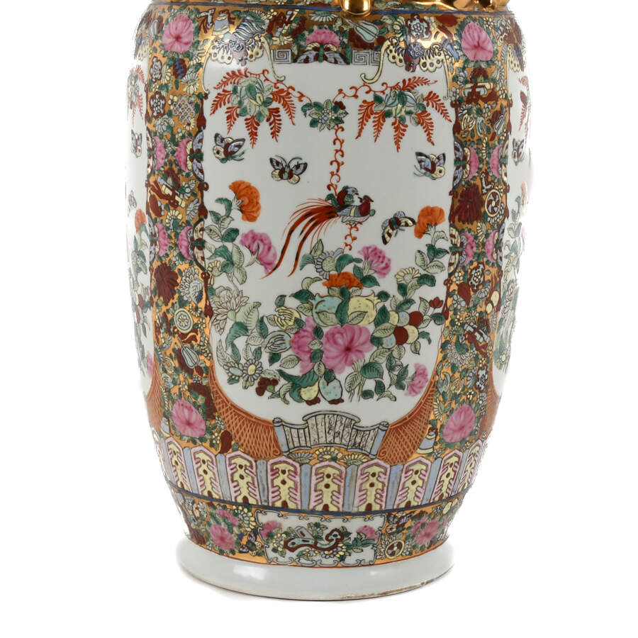 Chinese Famille Rose Floor Vase-3