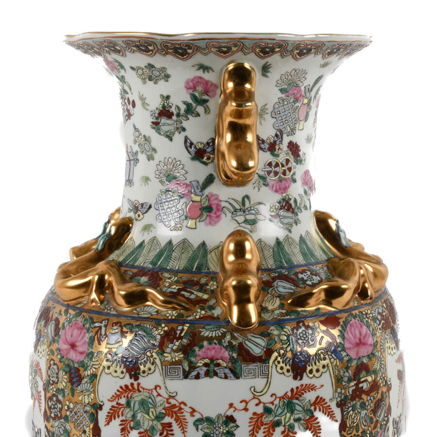 Chinese Famille Rose Floor Vase-2
