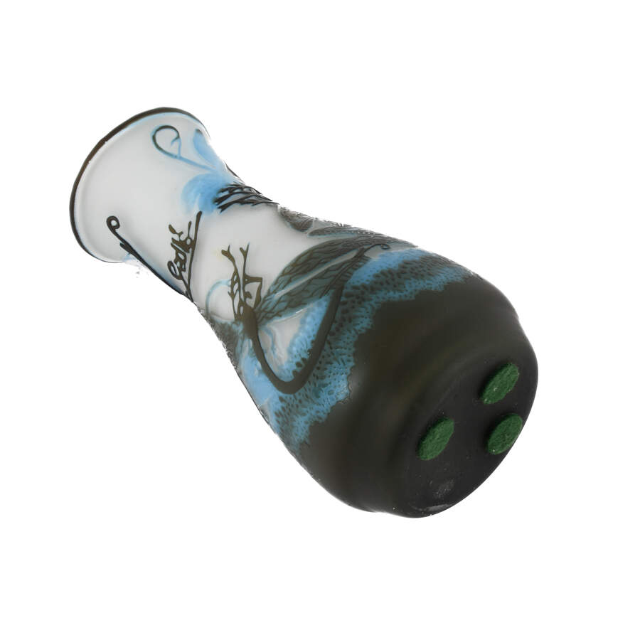 Cameo Dragonfly Art Glass Vase After Galle-7