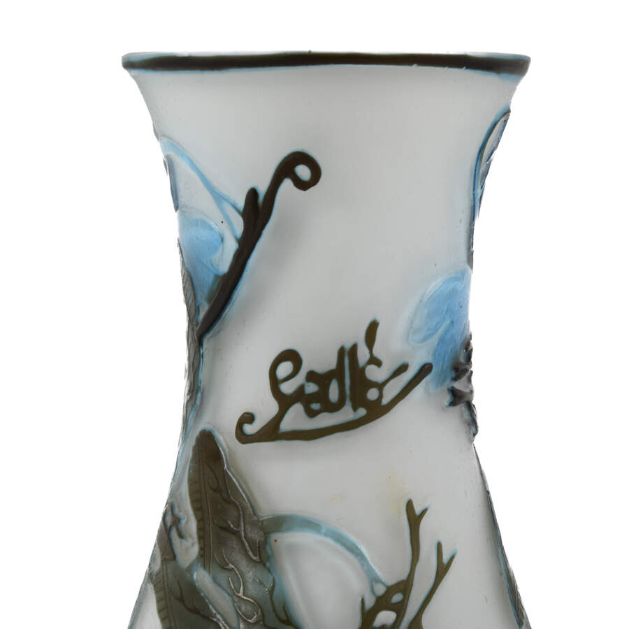 Cameo Dragonfly Art Glass Vase After Galle-2
