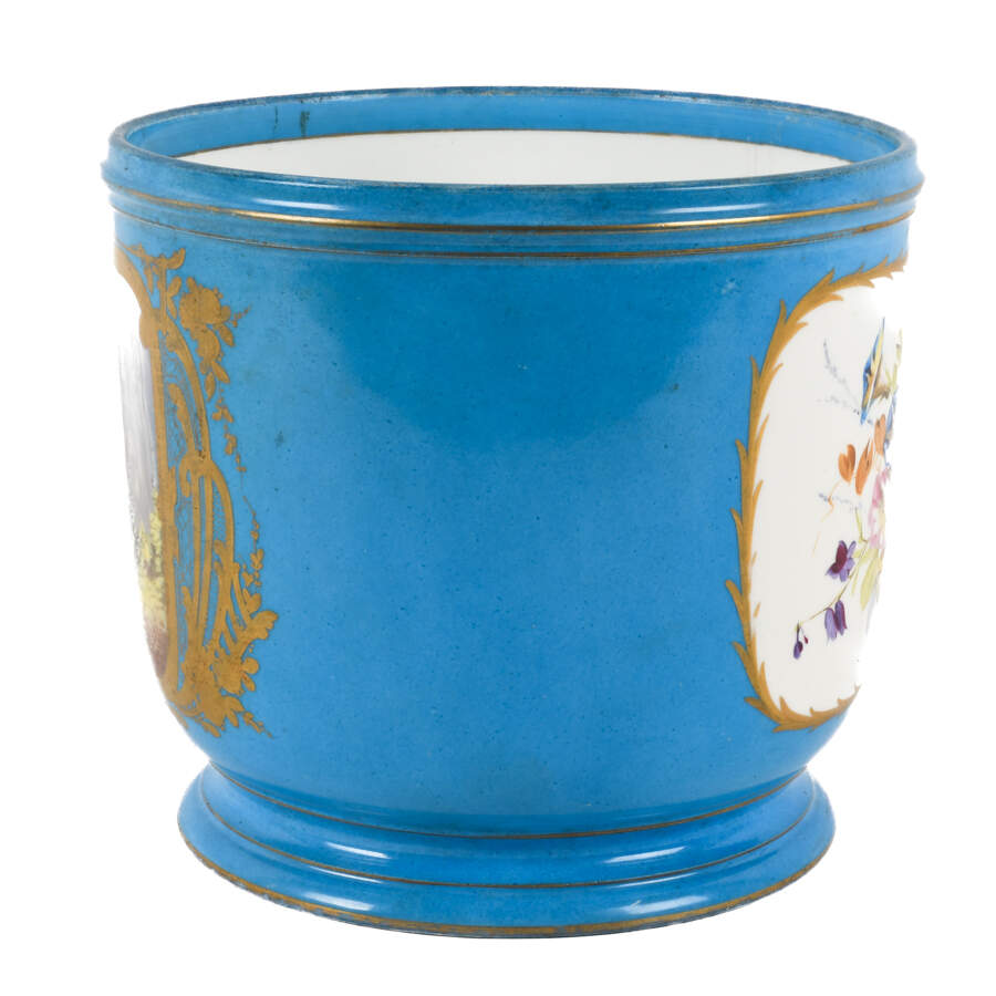 Antique French Sèvres-Style Hand-Painted Jardinière-5