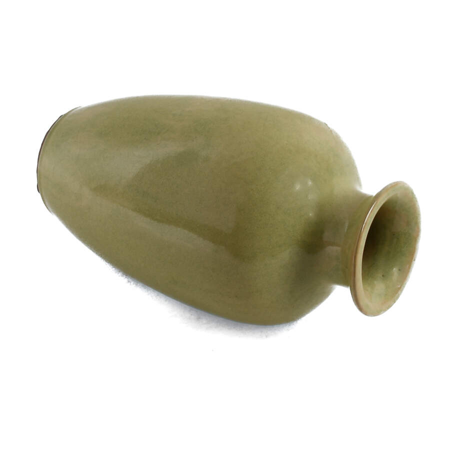 Green Glazed Studio Art Pottery Vase-4