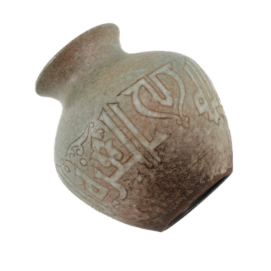 Green Glazed Art Pottery Vase-5