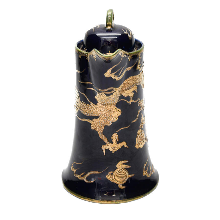 Japanese Cobalt and Gilt Dragon Design Chocolate Pot-4