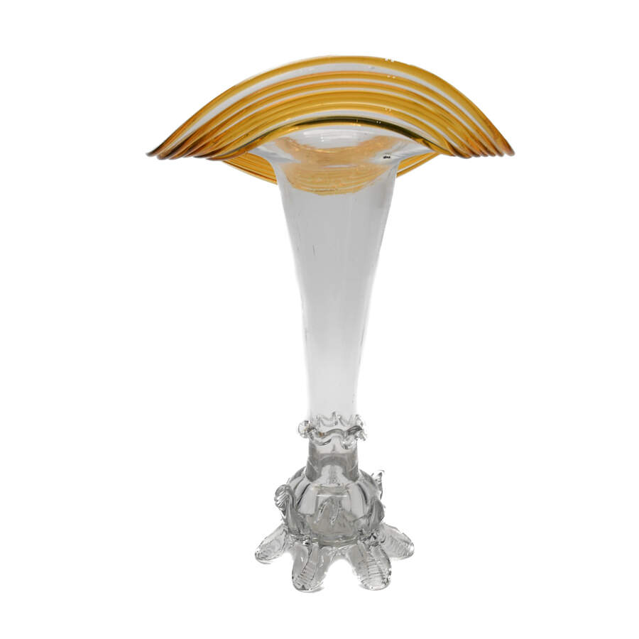 Art Glass Jack in the Pulpit Footed Vase-4