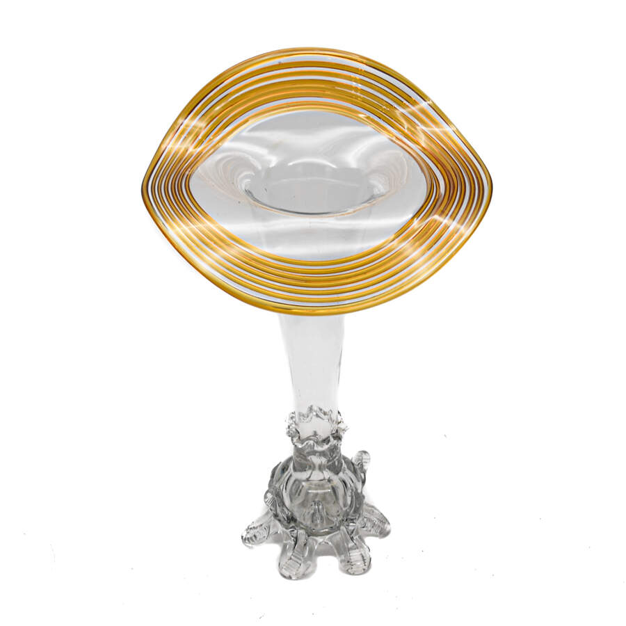 Art Glass Jack in the Pulpit Footed Vase-1