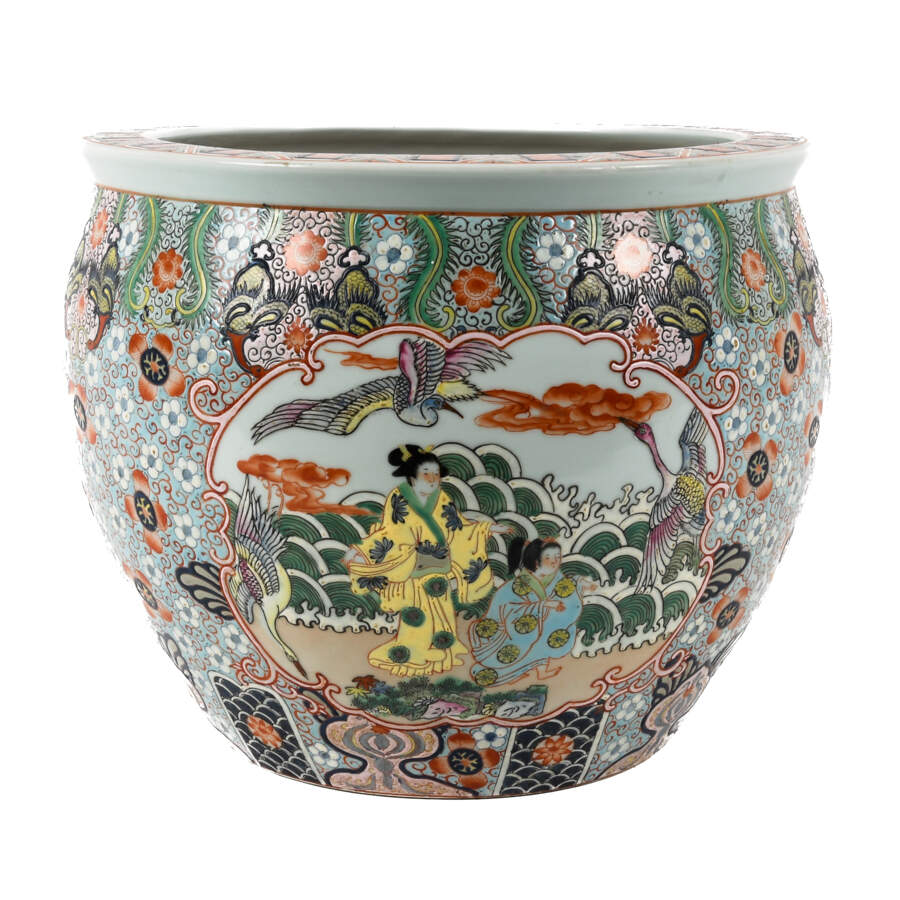 Large Chinese Famille Verte Jardinière-1