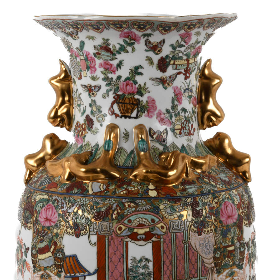 Chinese Famille Rose Porcelain Floor Vase-2