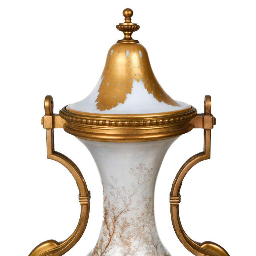 Baccarat 1878 Paris Exposition Universalle Palatial Opaline Glass Urn-12