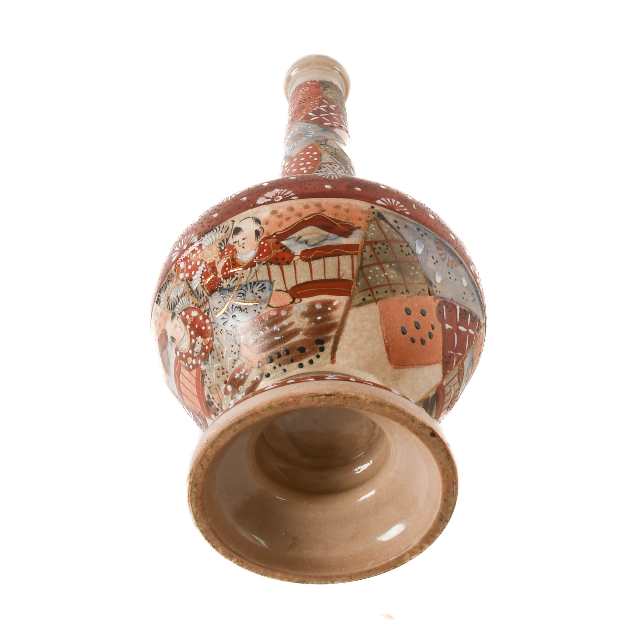 Satsuma Bottle Neck Vase-6