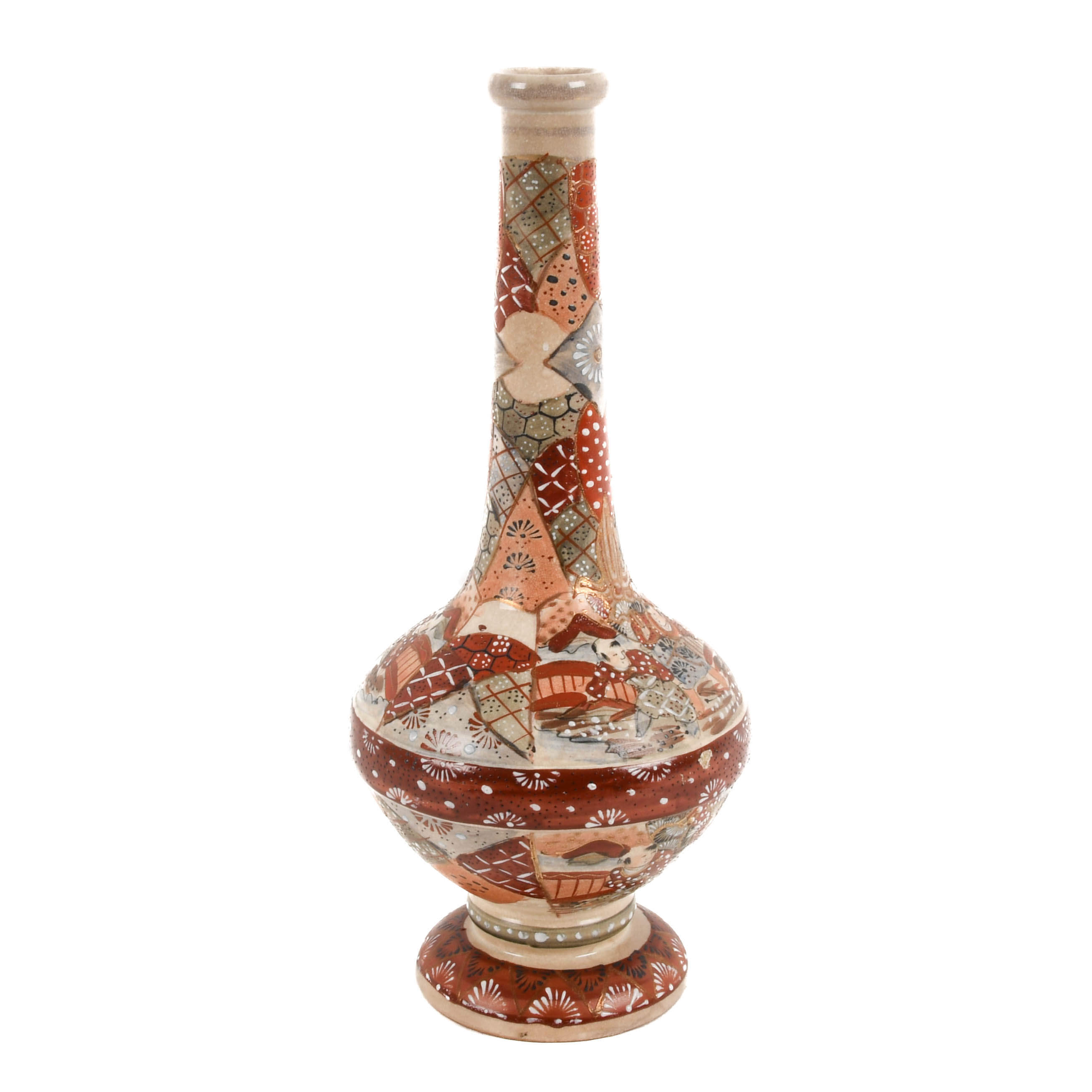 Satsuma Bottle Neck Vase-5
