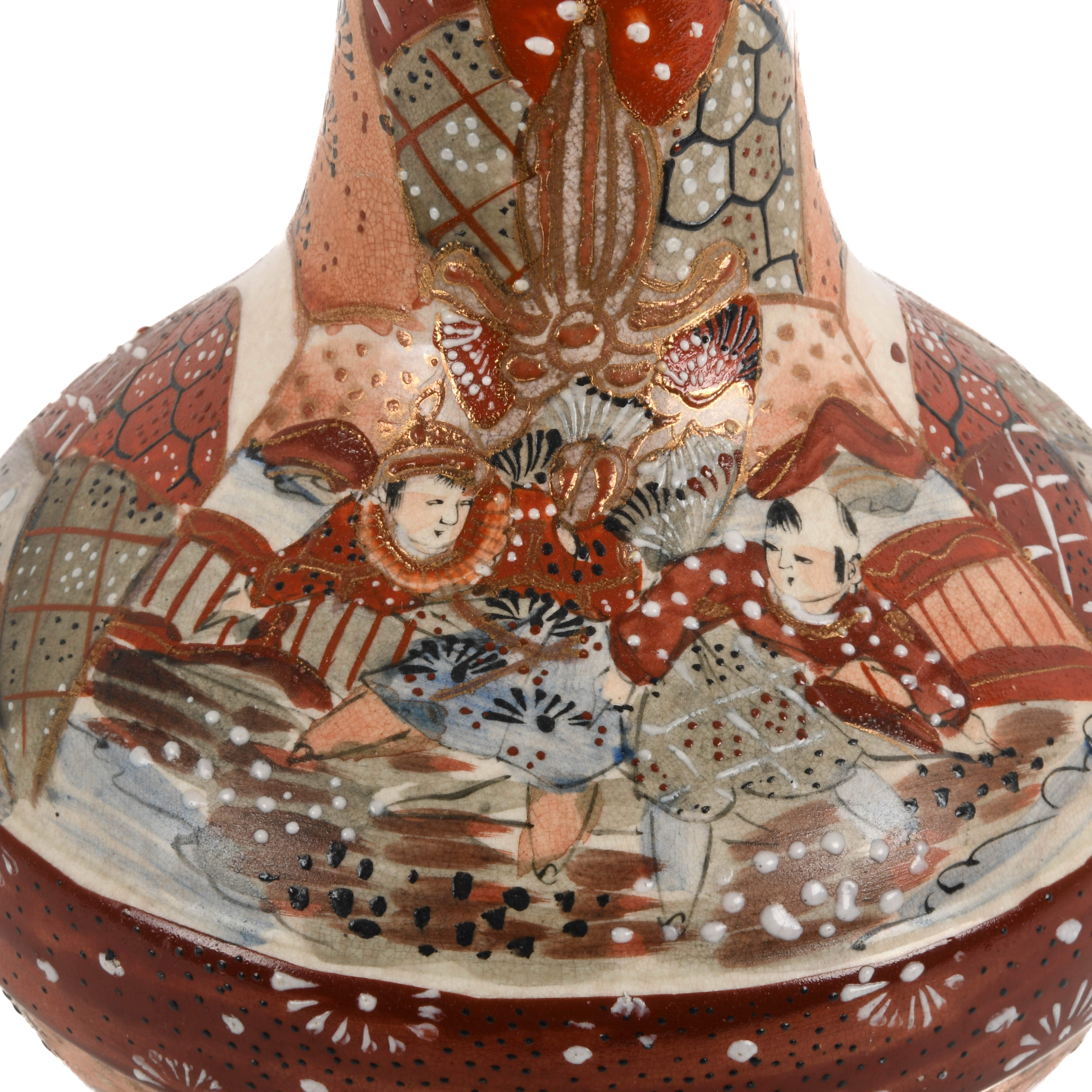 Satsuma Bottle Neck Vase-4