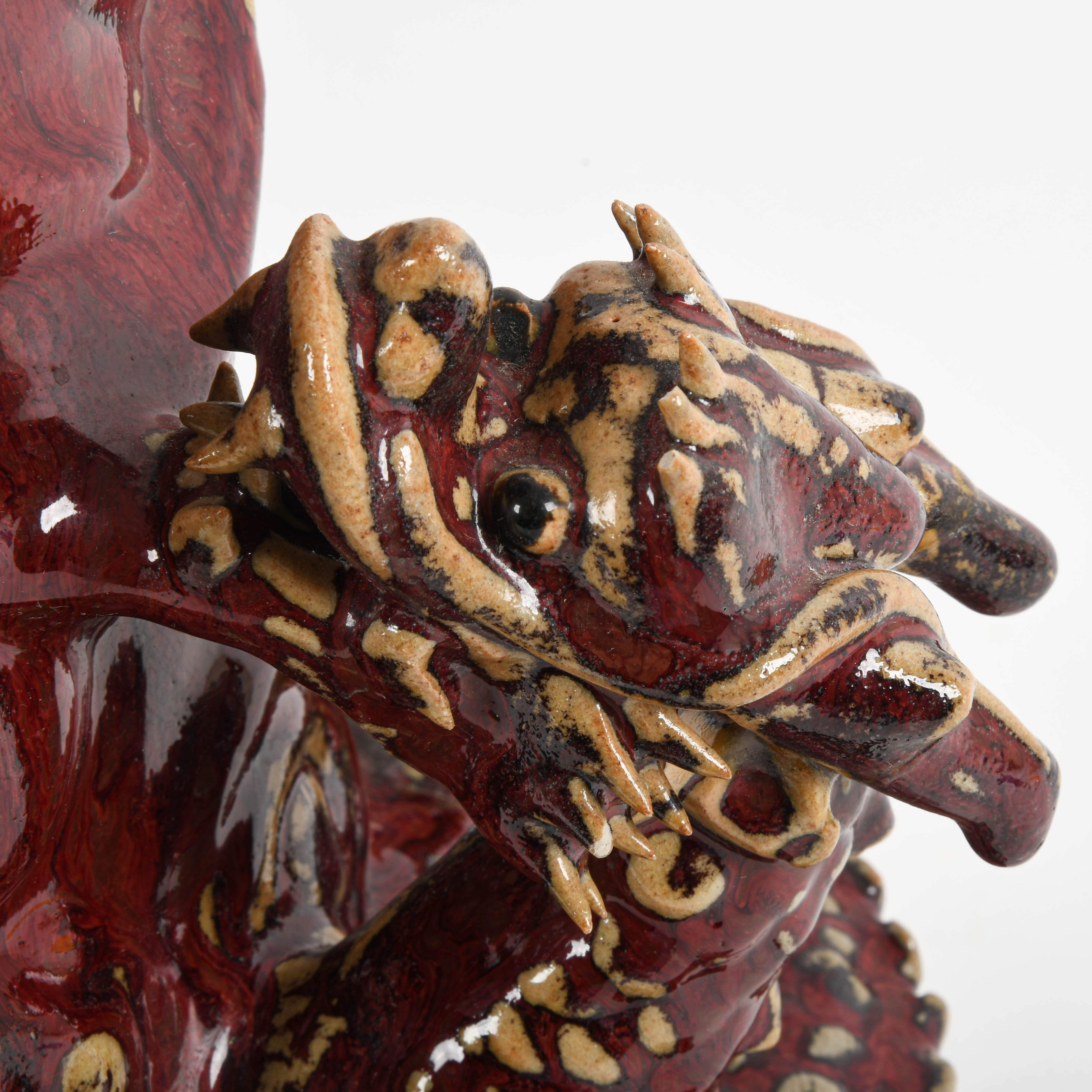 Large Japanese Porcelain Glazed Dragon Vase-6