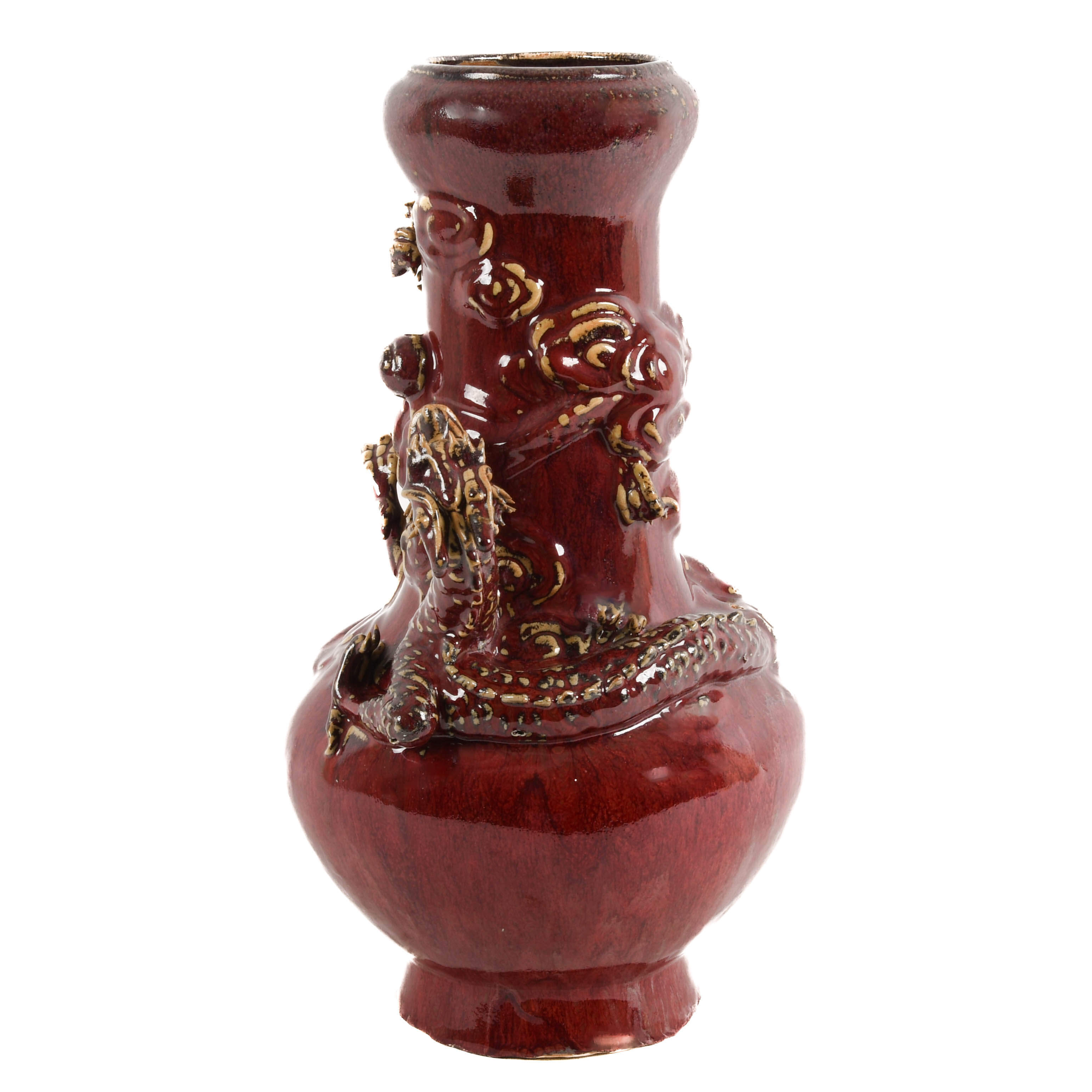 Large Japanese Porcelain Glazed Dragon Vase-4