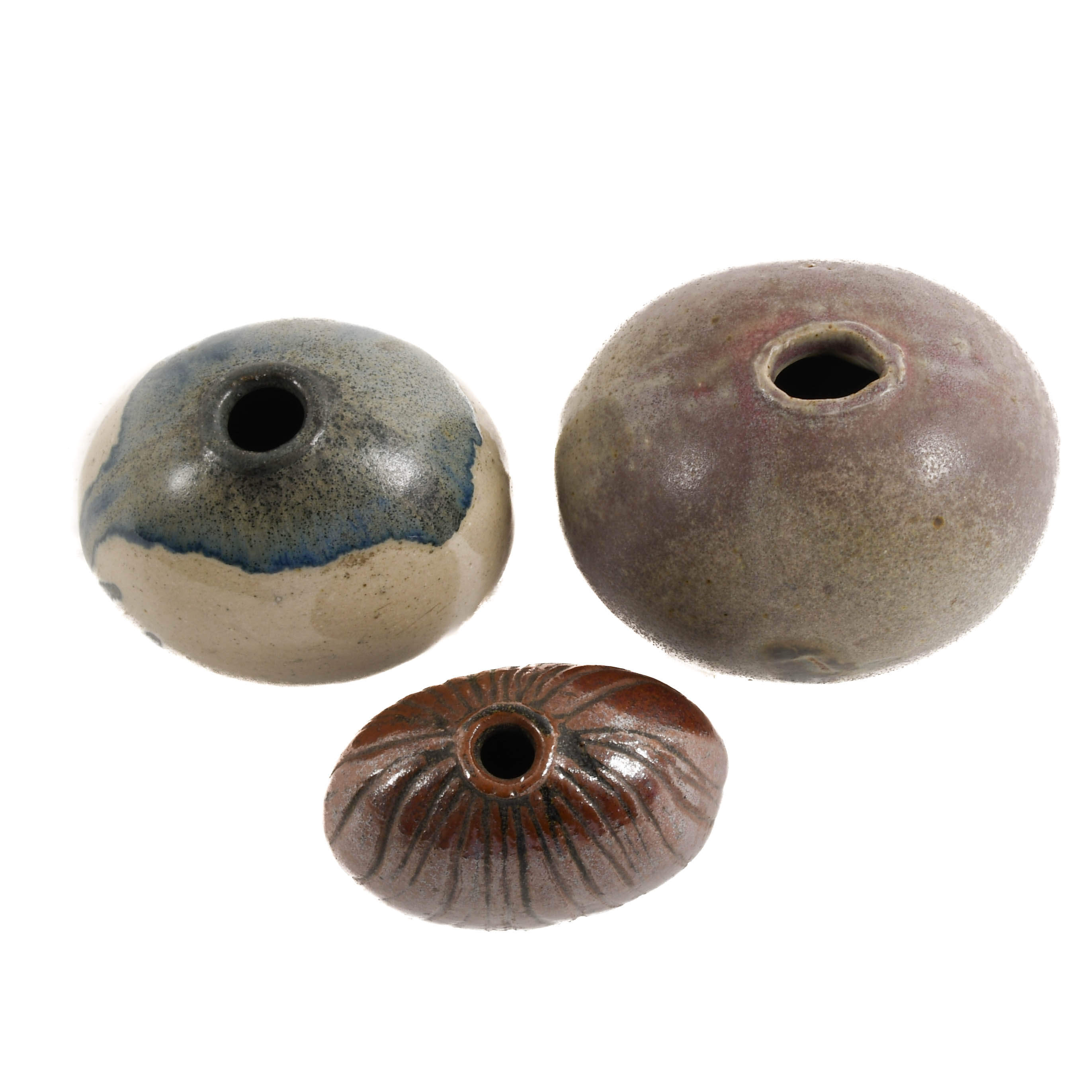 Grouping of Three Studio Pottery Miniature Bud Vases-3