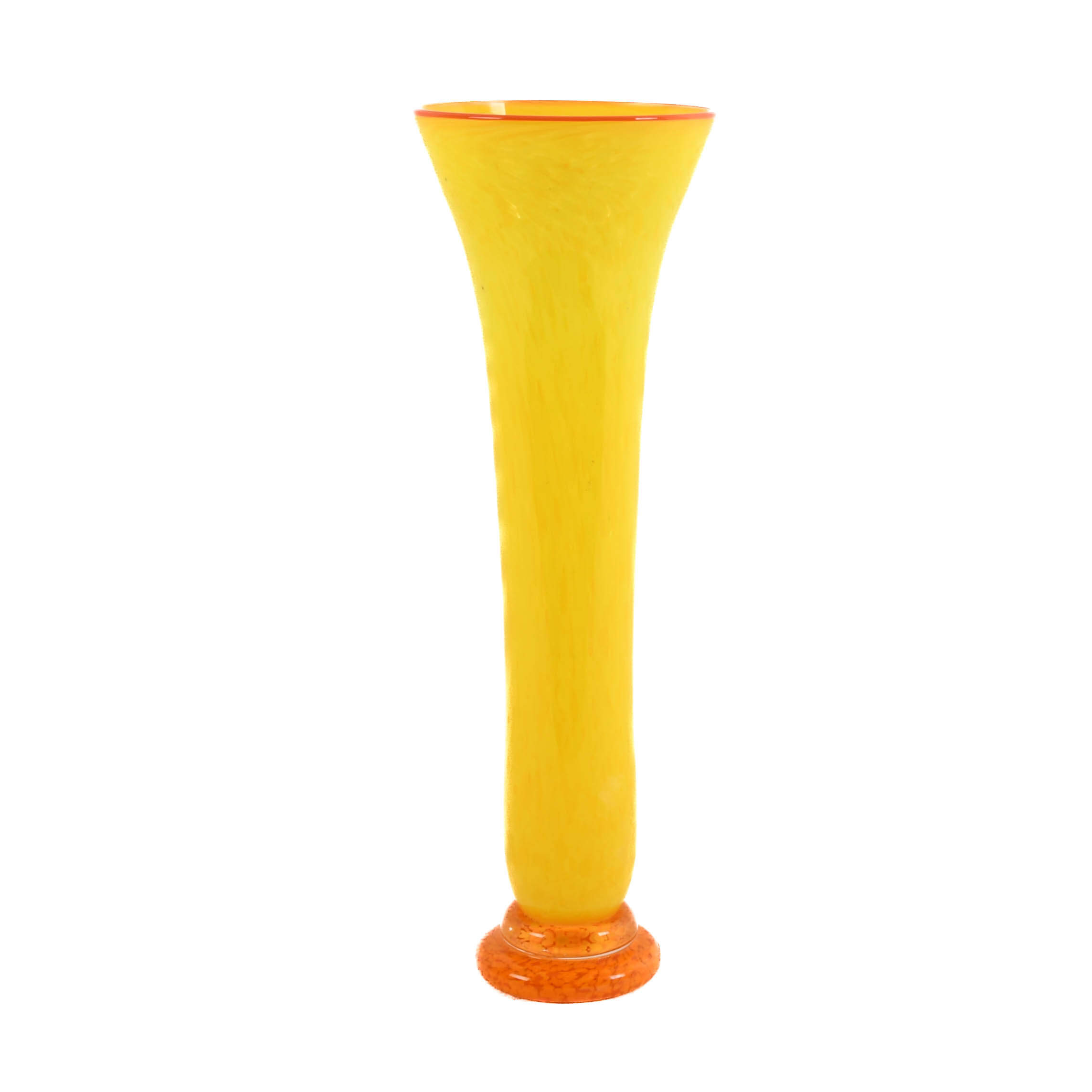 Hand-Blown Yellow Art Glass Vase-1