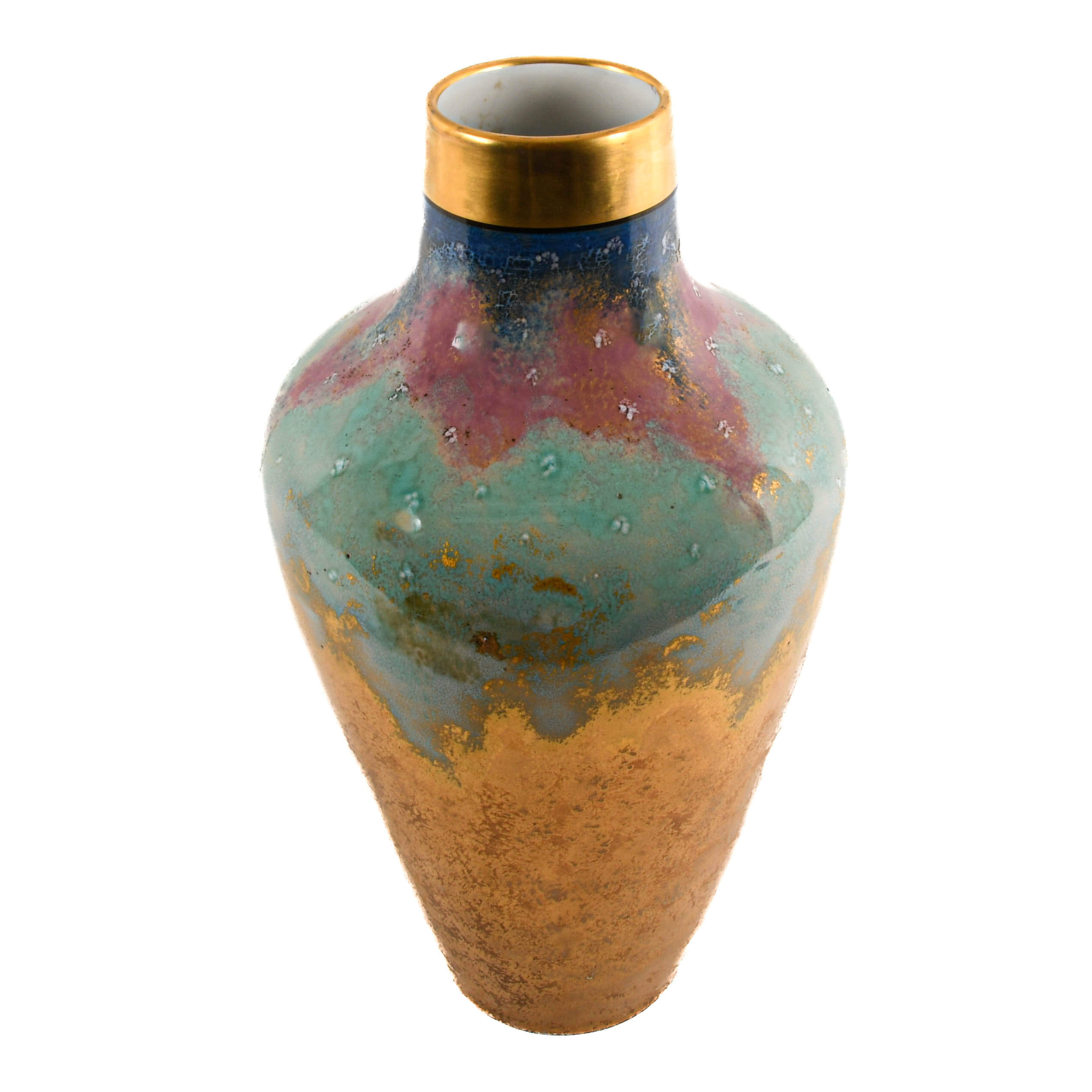 Antique Artist Signed B&G Limoges Luster Vase-2