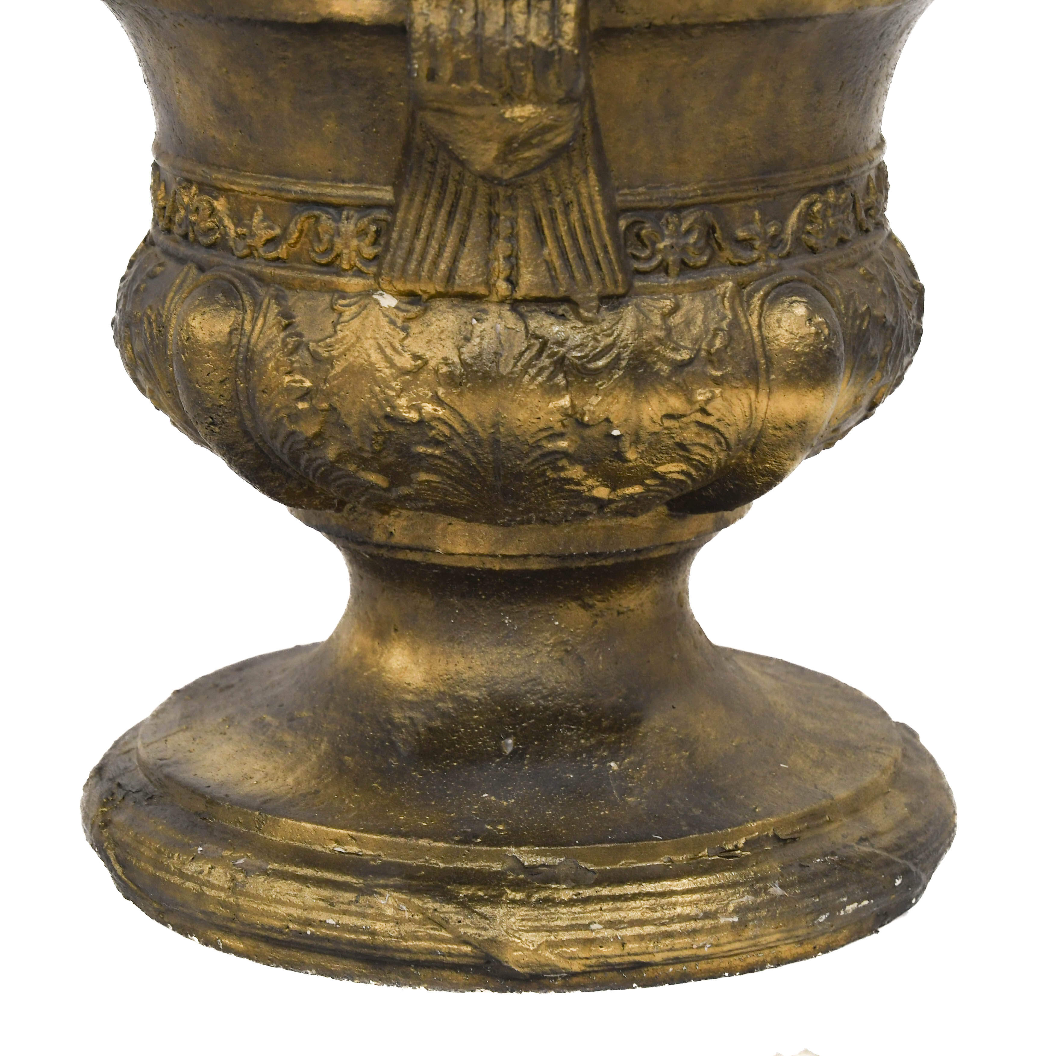 Ornamental Gilt Urn with Classical Faces and Acanthus Detail-2
