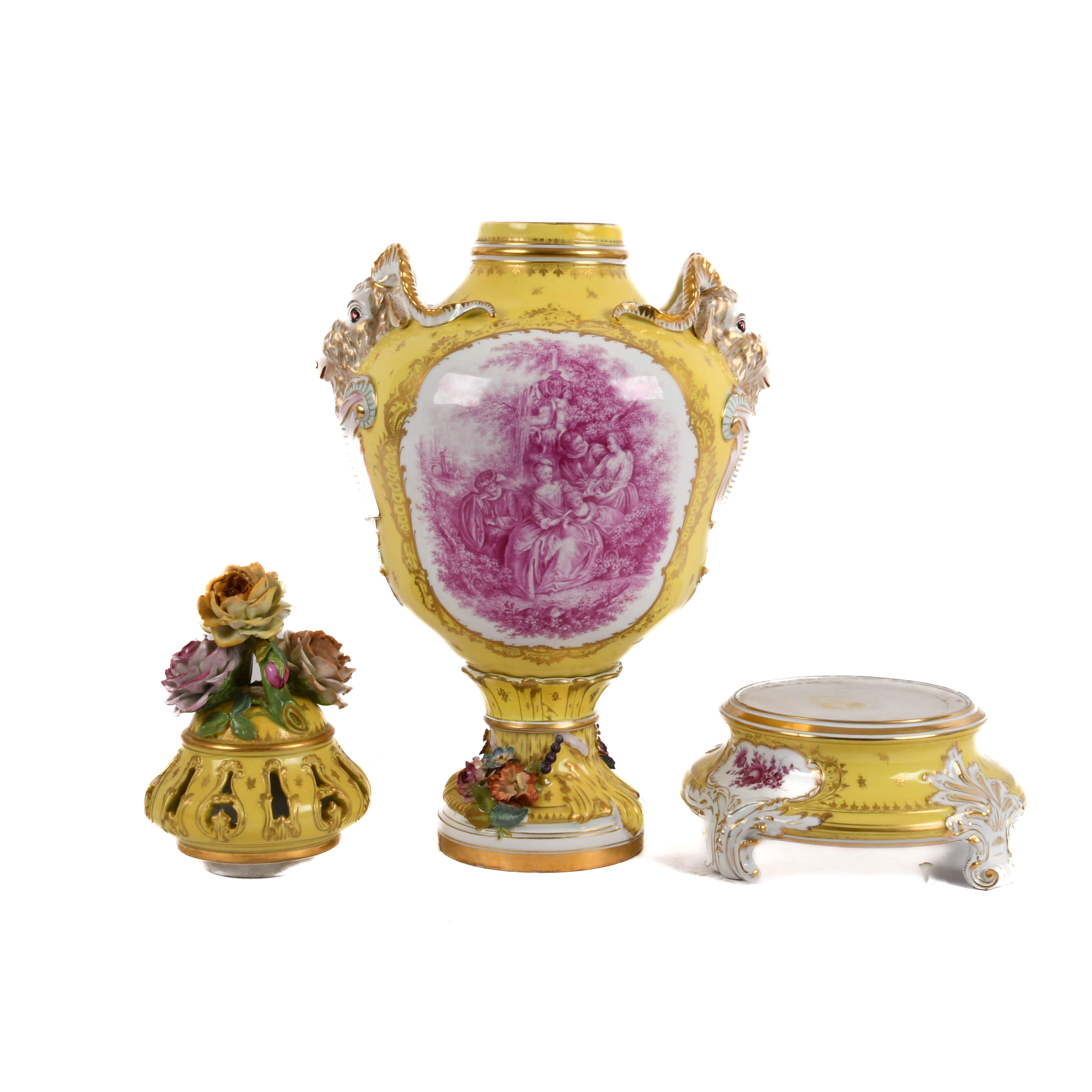 Antique Dresden Porcelain Covered Urn-7