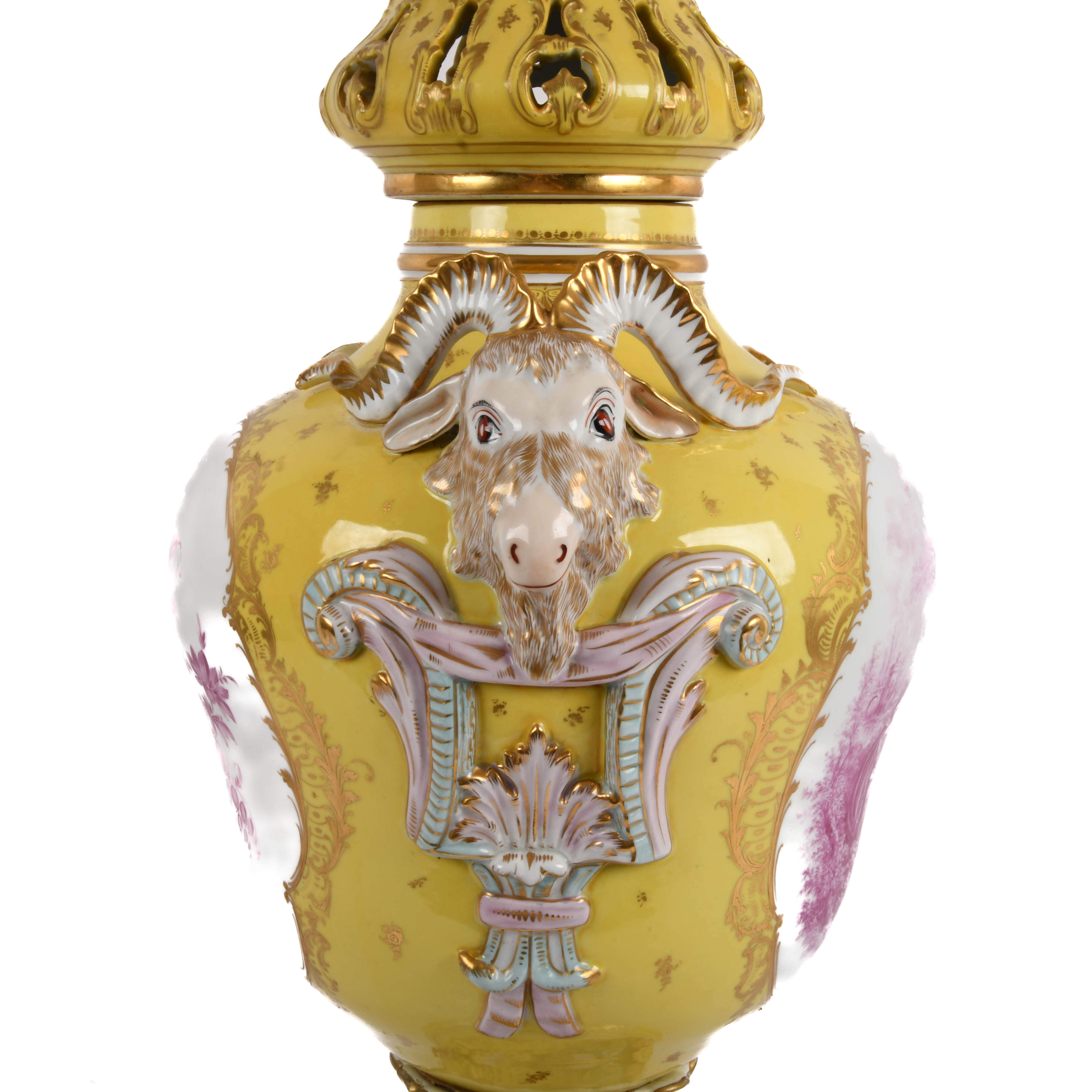 Antique Dresden Porcelain Covered Urn-6